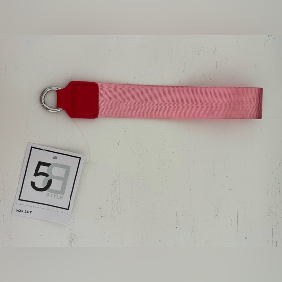 Double Purse Wristlet with Cherry Bag Charm - Dual Yoga Keychain Pouch - Picture 11 of 14